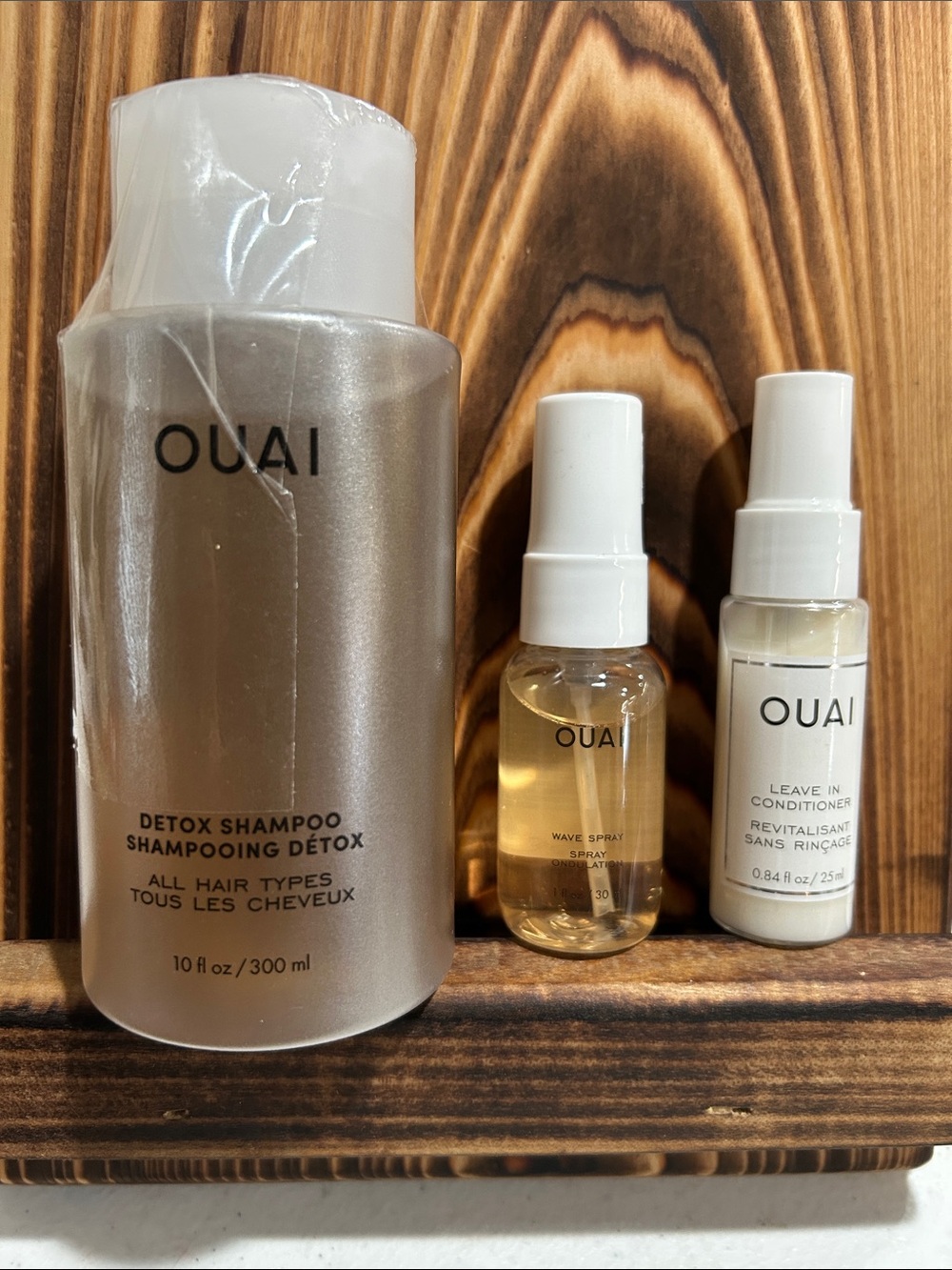 OUAI Detox Shampoo Travel Trio - Silver & White